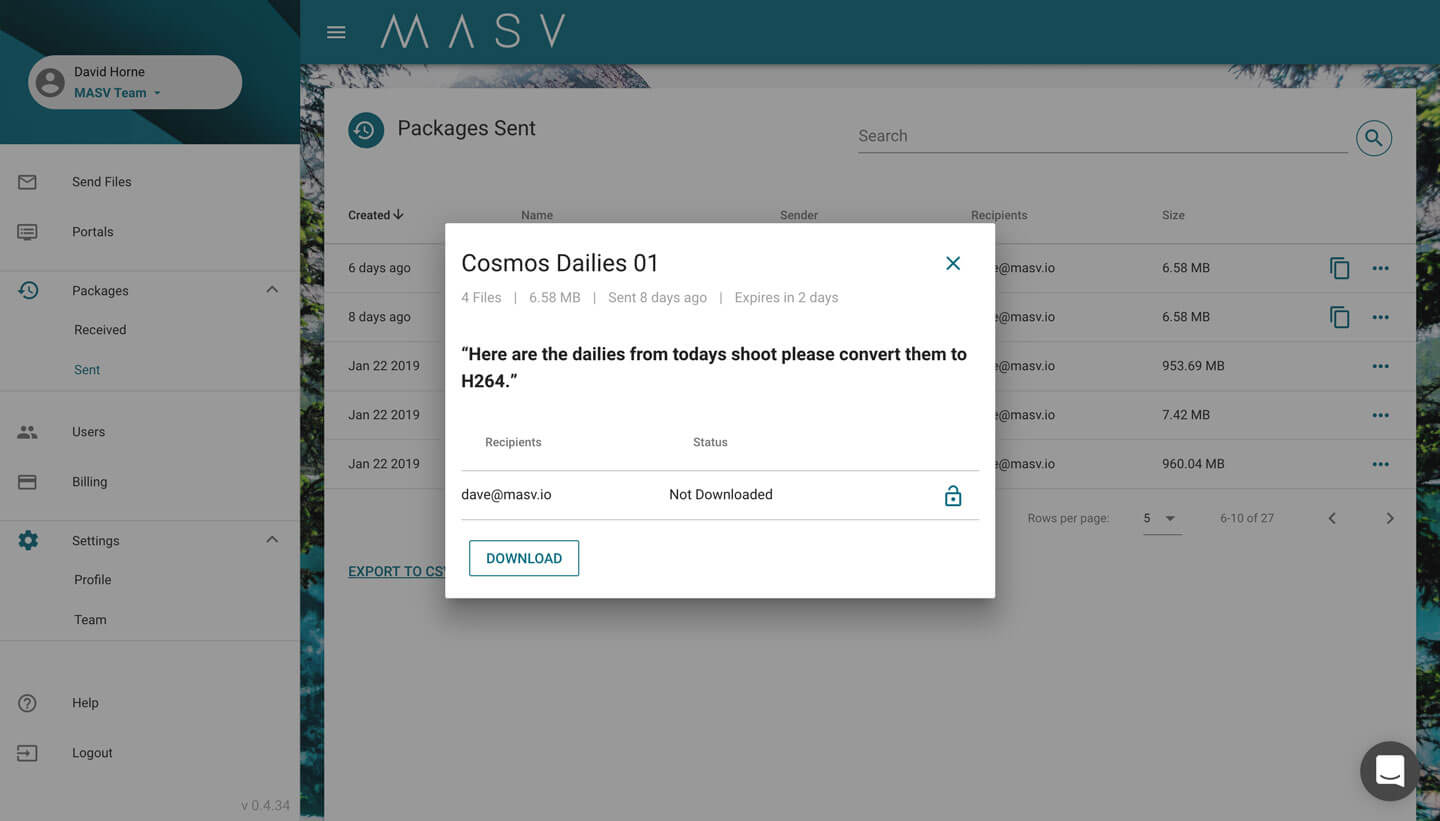 File Package Tracking and Management Package tracking